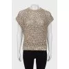 Knitted vest with silver sequins