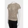 Knitted vest with silver sequins