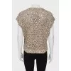 Knitted vest with silver sequins