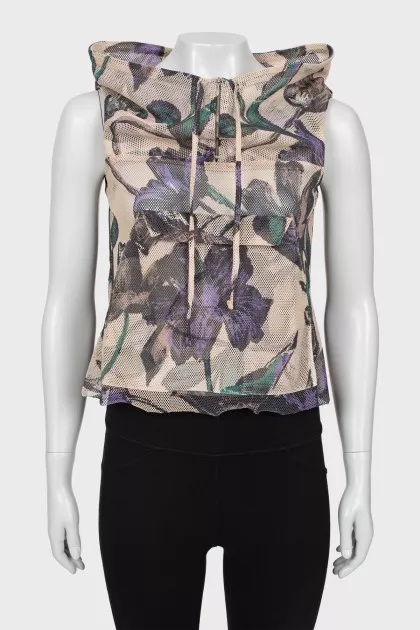 Mesh top with hood