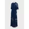 Pleated dress with tag