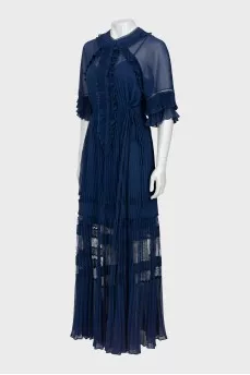 Pleated dress with tag