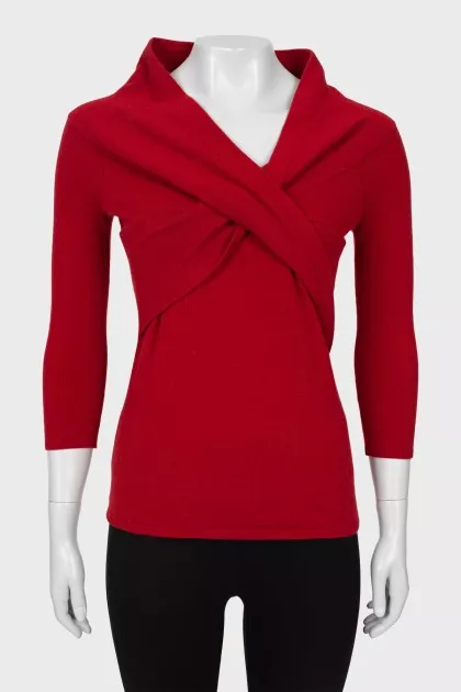 Cashmere sweater with 3/4 sleeves