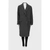 Gray double breasted coat with tag