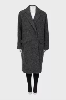 Gray double breasted coat with tag