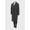 Gray double breasted coat with tag