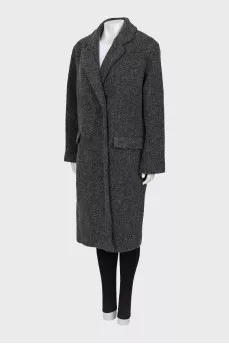 Gray double breasted coat with tag