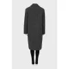 Gray double breasted coat with tag