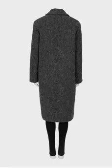 Gray double breasted coat with tag