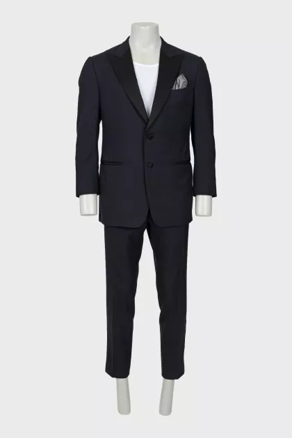 Men's dark blue wool suit