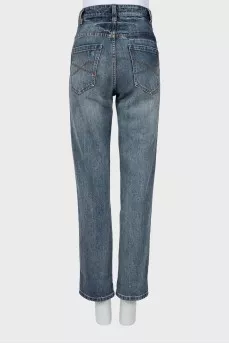 Dark blue high waist jeans