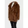 Brown faux fur coat