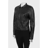 Leather jacket with pockets