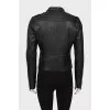 Leather jacket with pockets