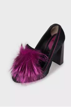 Декорированные туфли с коротким ворсом