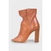 Open toe draped ankle boots