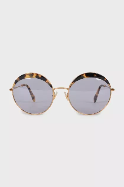 Round sunglasses in animal print