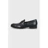 Men's leather shoes with embossing