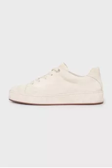 Light gray suede sneakers