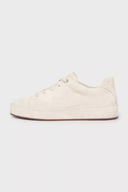 Light gray suede sneakers
