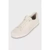 Light gray suede sneakers