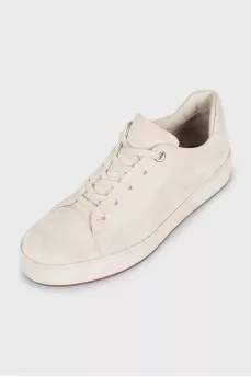 Light gray suede sneakers