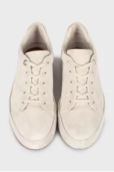 Light gray suede sneakers