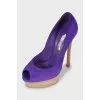 Purple suede shoes