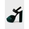 Velor two-tone sandals