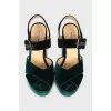 Velor two-tone sandals