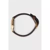 Wristwatch with leather strap