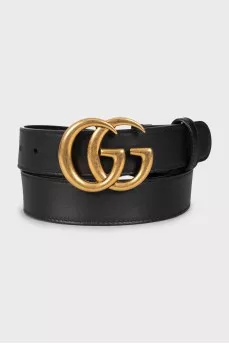 Черный ремень GG Marmont