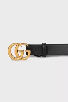 Черный ремень GG Marmont