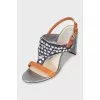 Mixed color embellished sandals