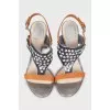 Mixed color embellished sandals