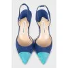 Two-tone suede slingbacks