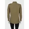 Denim shirt with decor and stripes