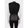 Leather vest with fur