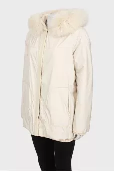Reversible jacket with hood