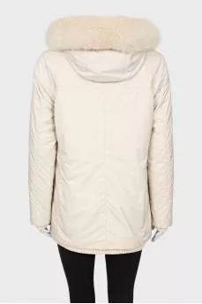 Reversible jacket with hood