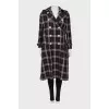 Wool coat in check print