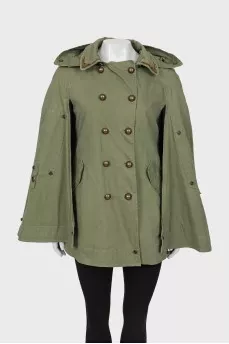 Green cape with buttons
