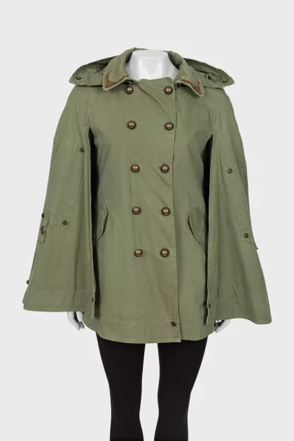 Green cape with buttons