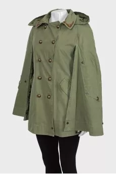 Green cape with buttons