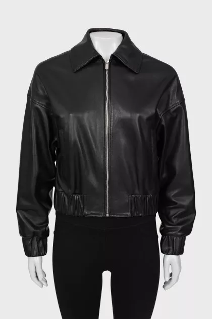 Black leather jacket