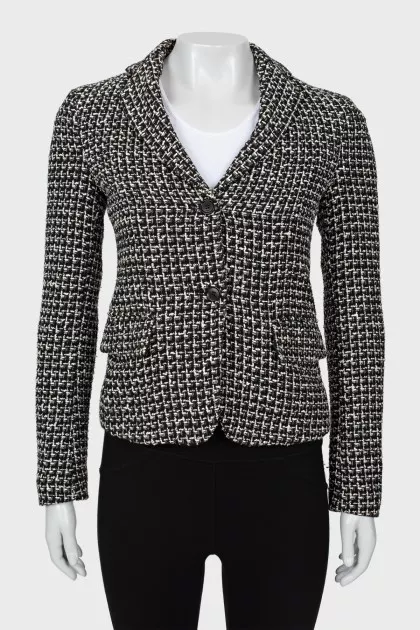 Woven black and white jacket