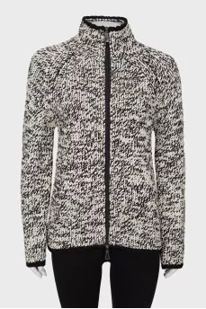 Knitted cardigan with zipper