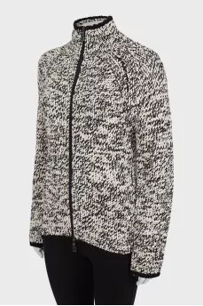 Knitted cardigan with zipper