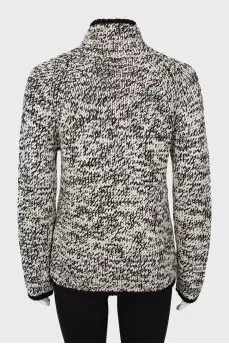 Knitted cardigan with zipper