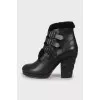 Leather ankle boots with buckles
